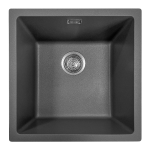 Aura Granite 400mm Single Kitchen Sink Matte Black