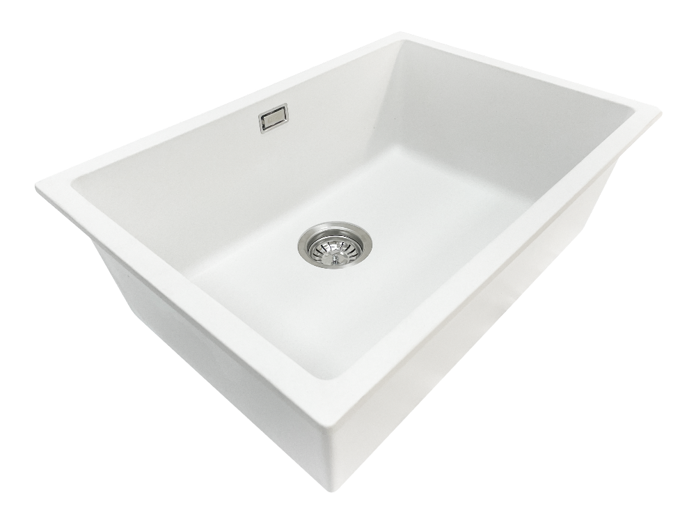 Aura Granite 600mm Single Kitchen Sink Matte White