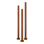 Freestanding Single Towel Bar Round 12V 1000mm Brushed Copper