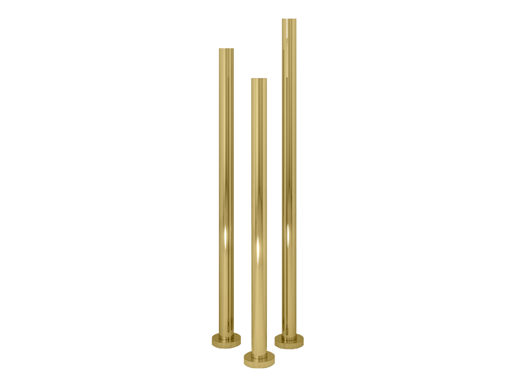 Freestanding Single Towel Bar Round 12V 1100mm Brushed Gold