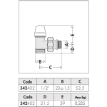 Caleffi Angled Lockshield Valve (copper)