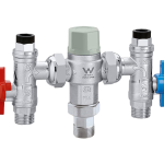 Caleffi 5213 20mm Tempering Valve with Hot and Cold Check Valves and Isolators