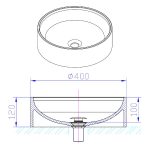 Round basin Ø400x105mm gloss white