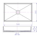 iStone Rectangle Basin 580 x 380 x 110mm Gloss White