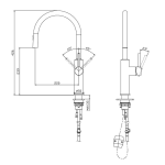 Pioneer Extractable Kitchen Mixer Gun Metal