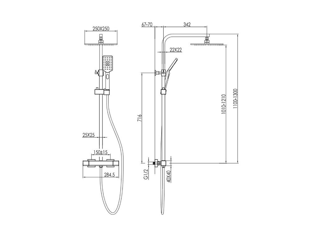 Project Thermostatic Shower Tower Chrome