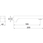 Project Wall Mounted Bath Spout Brushed Nickel