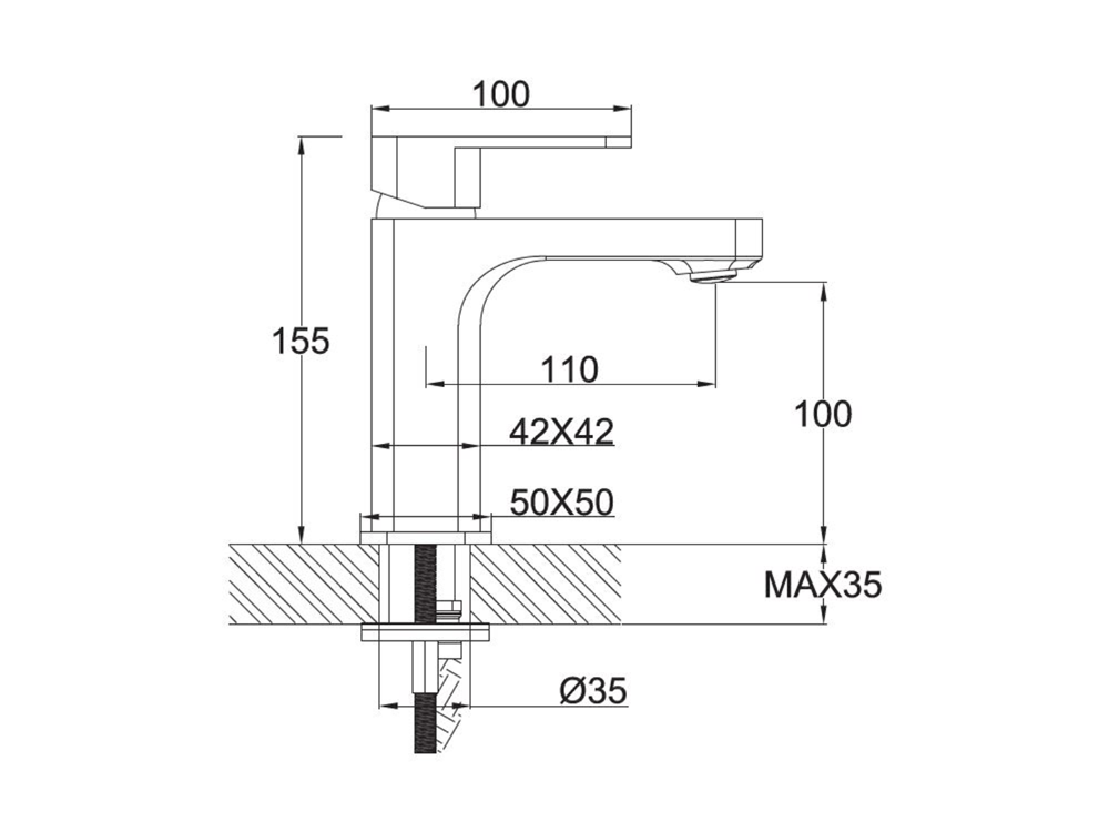 Project Standard Basin Mixer Satin Black