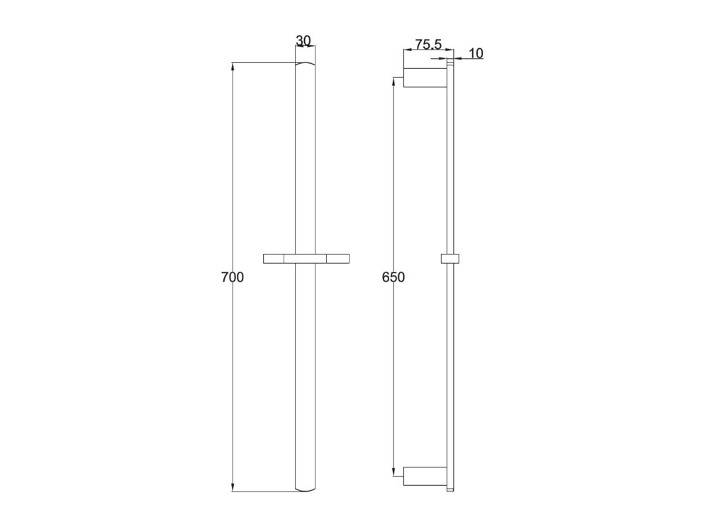 Project Slide Shower with 3 Function Handshower Satin Black