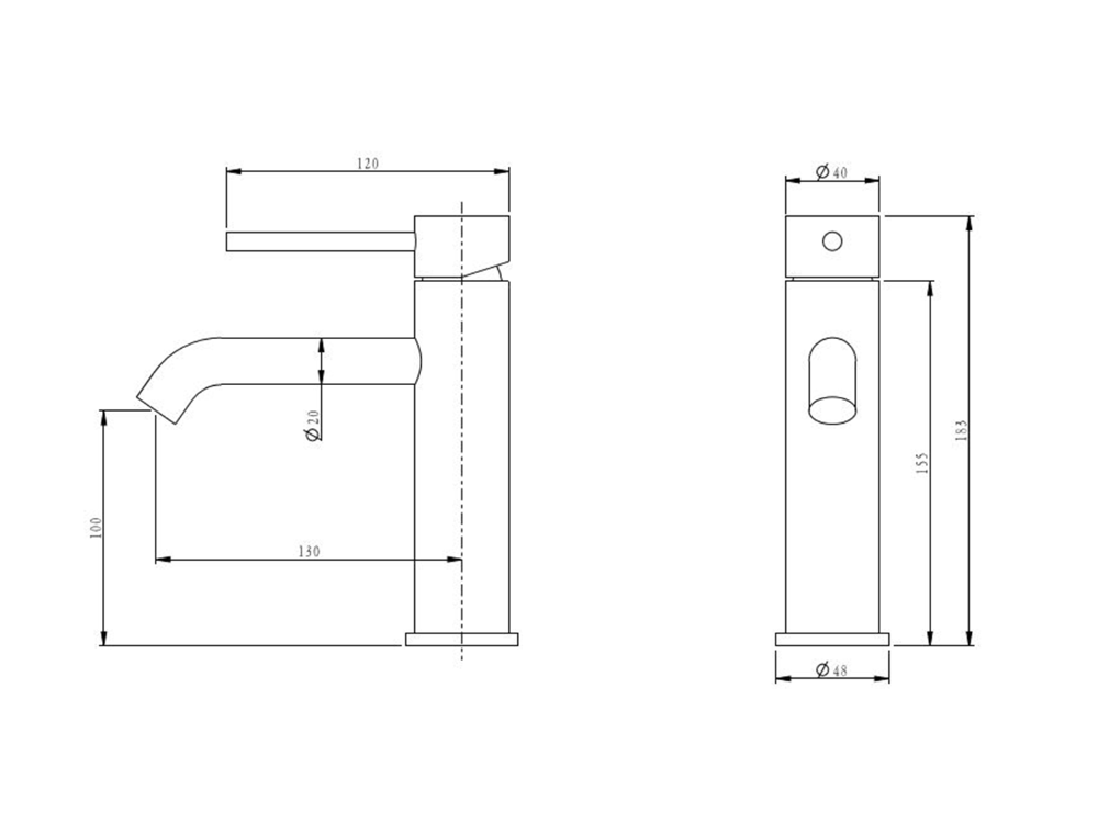 Pioneer Standard Height Basin Mixer Brushed Stainless