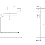 Pioneer Tall Basin Mixer Brushed Stainless