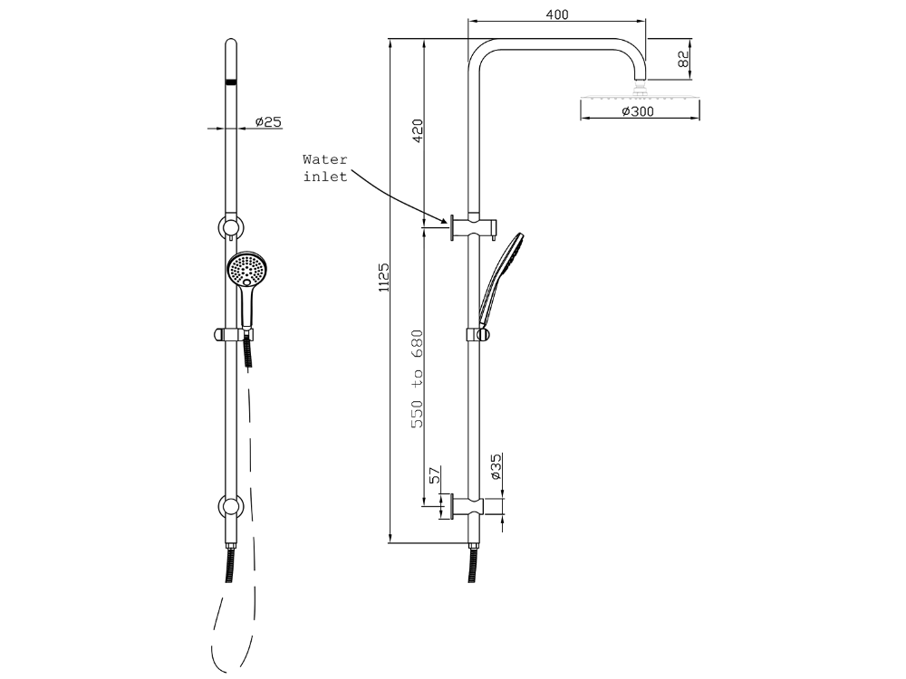 Pioneer Shower Tower Brushed Stainless