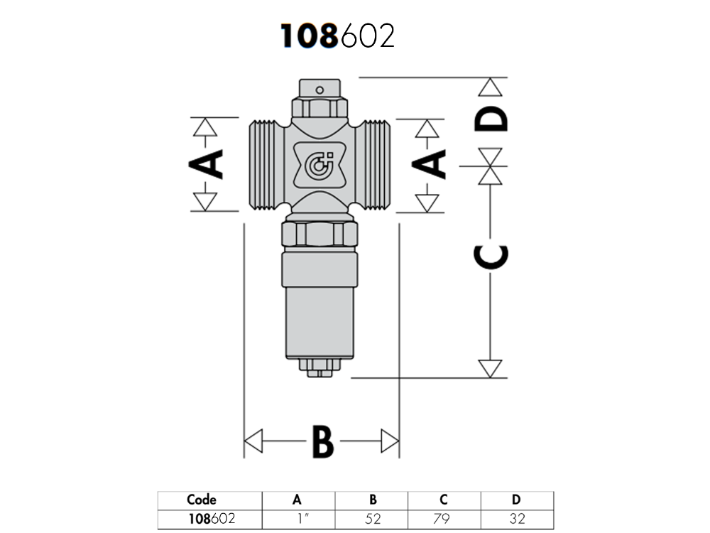 Caleffi 108 Series Anti-Freeze Valve 25mm High Temp