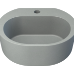 Dunstan Concrete Basin 400 x 324mm With Tap Hole Grey White