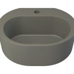 Dunstan Concrete Basin 400 x 324mm With Tap Hole Taupe Clay