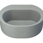 Dunstan Concrete Basin 400 x 324mm Grey White