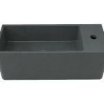 Tussock Concrete Basin 550 x 230mm With Tap Hole Black Earth