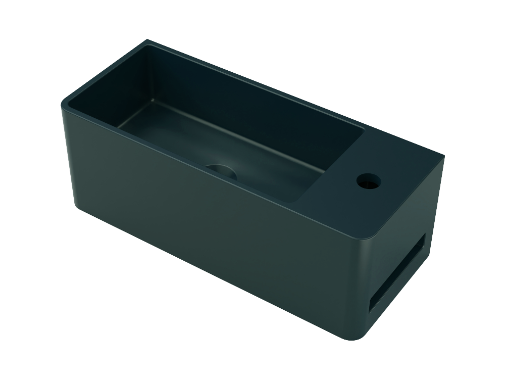 Tussock Concrete Basin 550 x 230mm With Tap Hole Blue Water