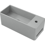 Tussock Concrete Basin 550 x 230mm With Tap Hole Grey White