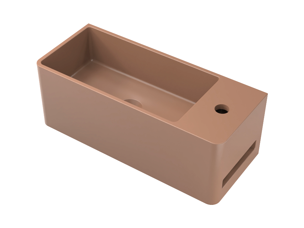 Tussock Concrete Basin 550 x 230mm With Tap Hole Tan