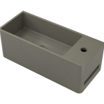 Tussock Concrete Basin 550 x 230mm With Tap Hole Taupe Clay