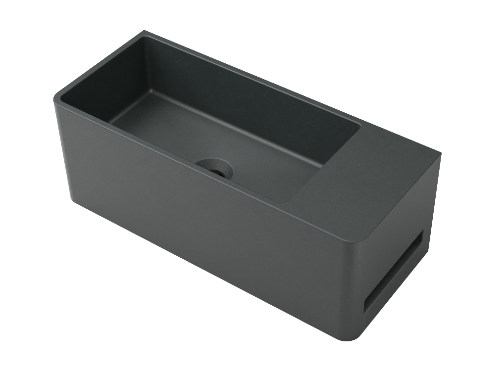 Tussock Concrete Basin 550 x 230mm Black Earth