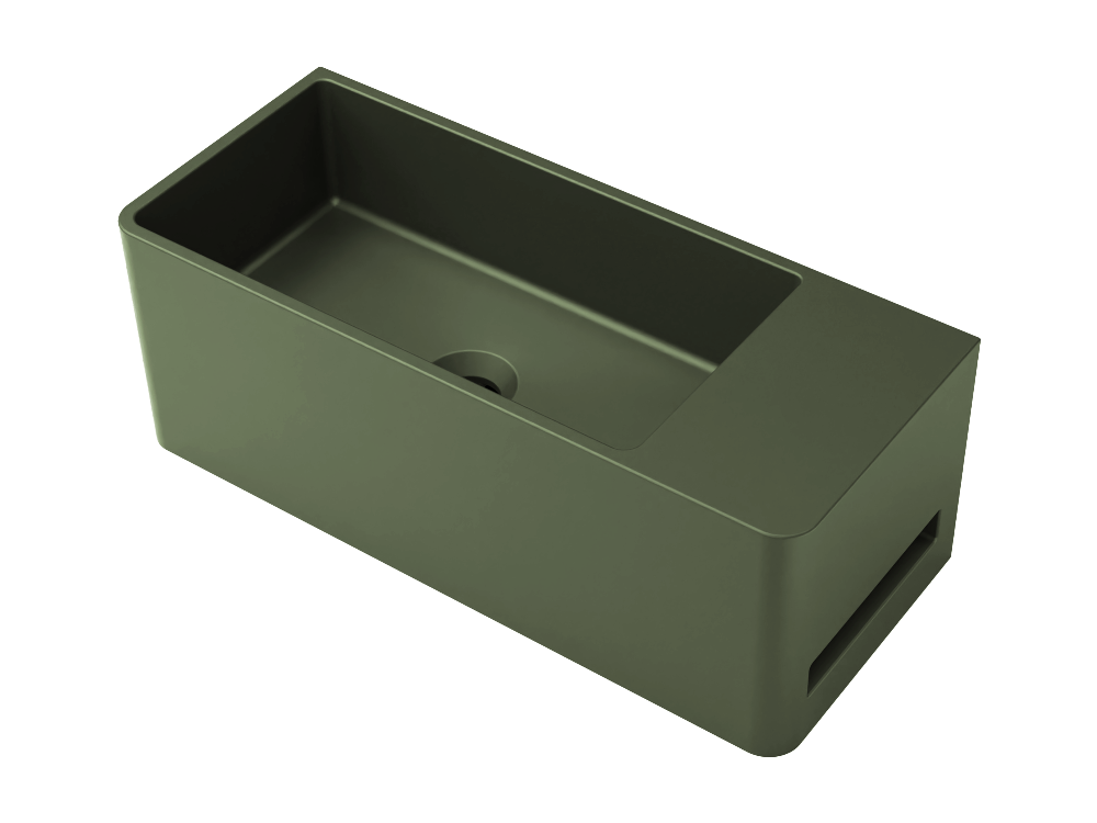 Tussock Concrete Basin 550 x 230mm Grey Green