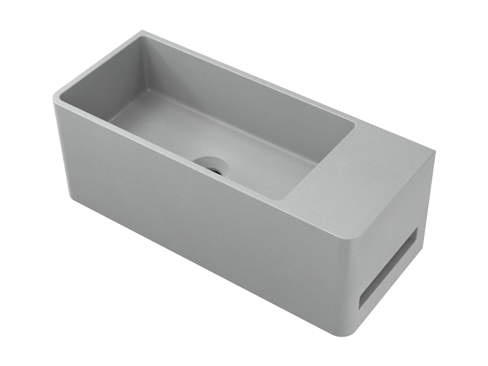 Tussock Concrete Basin 550 x 230mm Grey White