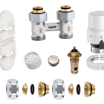 Caleffi valve set bottom entry straight (Cu)