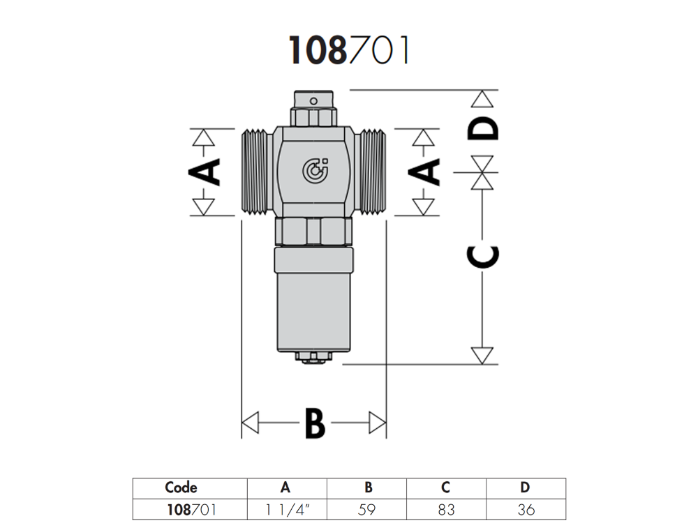 Caleffi 108 Series Anti-Freeze Valve 32mm