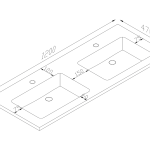 Kzoao 1200mm Honed Dual Bowl Lexus Top Matte White