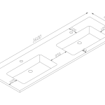 Kzoao 1600mm Honed Dual Bowl Lexus Top Matte White