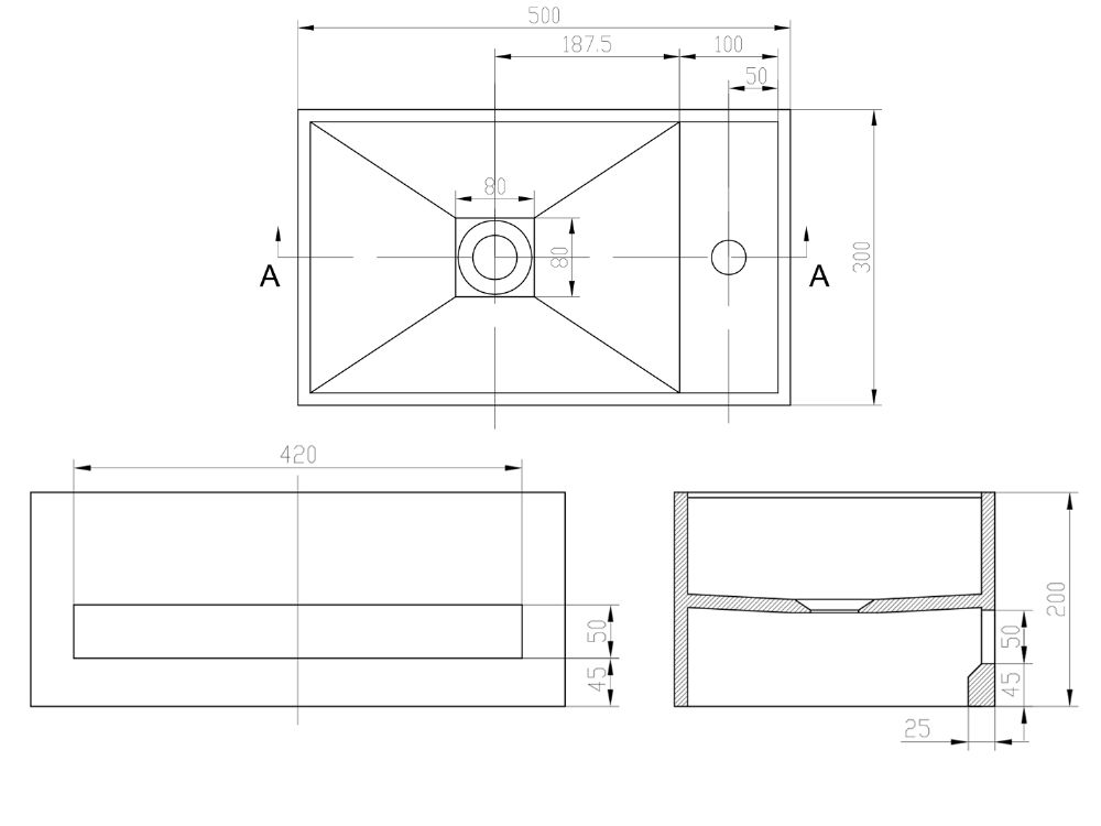 iStone WC Basin 500 x 300 x 200mm Matte White