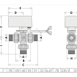 Caleffi 644 Series Full Flow 3-Way Zone Valve 25mm