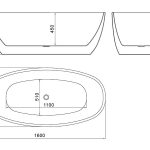 Coco 1600mm Freestanding Bath (Tapered Edge) Matte White