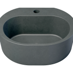 Dunstan Concrete Basin 400 x 324mm With Tap Hole Black Earth