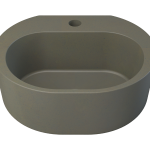 Dunstan Concrete Basin 400 x 324mm With Tap Hole Taupe Clay