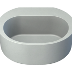 Dunstan Concrete Basin 400 x 324mm Grey White