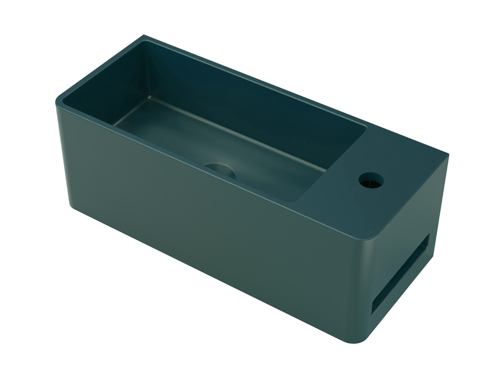 Tussock Concrete Basin 550 x 230mm With Tap Hole Blue Water