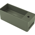 Tussock Concrete Basin 550 x 230mm With Tap Hole Grey Green