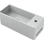 Tussock Concrete Basin 550 x 230mm With Tap Hole Grey White