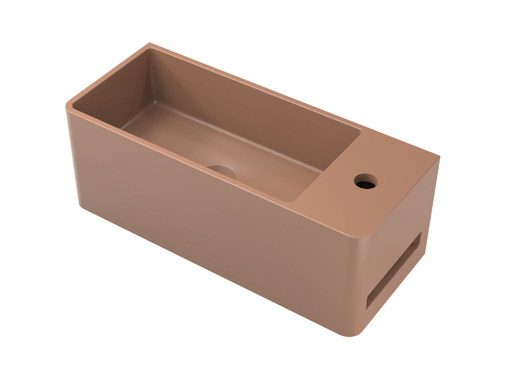 Tussock Concrete Basin 550 x 230mm With Tap Hole Tan