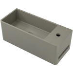 Tussock Concrete Basin 550 x 230mm With Tap Hole Taupe Clay