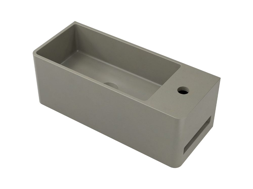 Tussock Concrete Basin 550 x 230mm With Tap Hole Taupe Clay