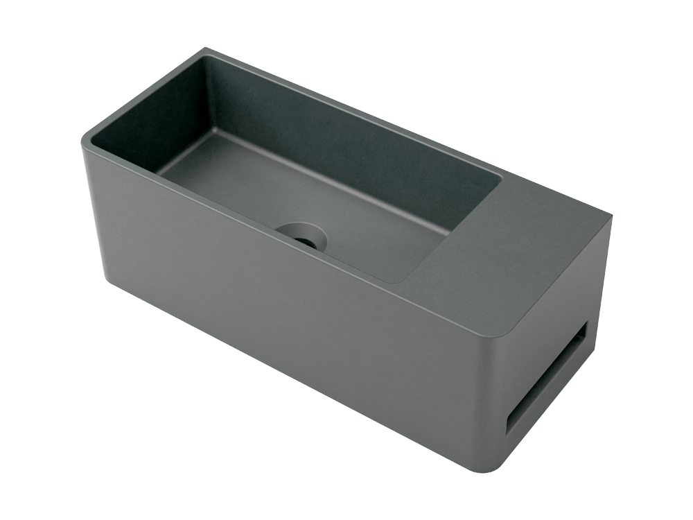 Tussock Concrete Basin 550 x 230mm Black Earth