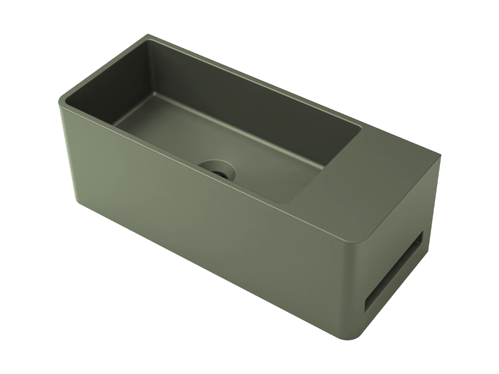 Tussock Concrete Basin 550 x 230mm Grey Green