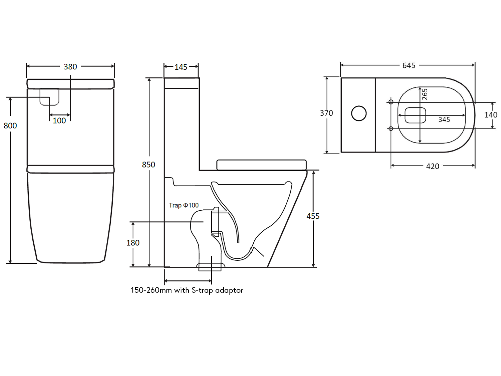 Boston Comfort Height Back To Wall Toilet Suite Gloss White