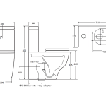 ModSpec Accessible Back To Wall Suite With Single Flap Seat and Raised= Button Gloss White