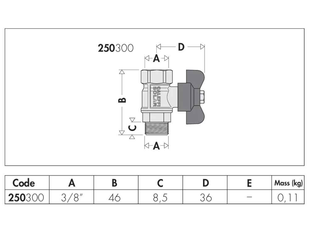 Caleffi Solar Ball Valve 10mm