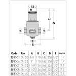 Caleffi 551 Series Discal Air Eliminator 20mm